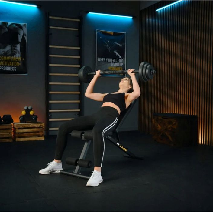 Регульована лава для тренувань Trex Sport TX-110B з еспандерами 110 кг