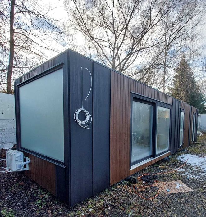 Kontener mieszkalny całoroczny 12x3 łazienka aneks klima fancy