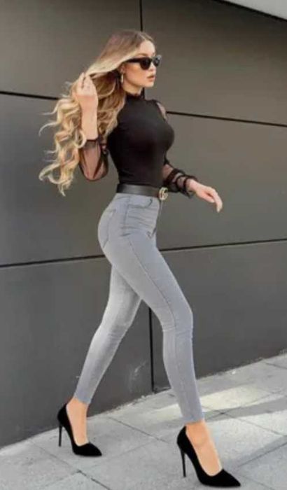 Jeansy guess szare srebrny połysk nowe elastyczne slim rurki 36 s