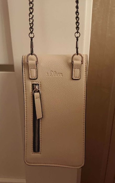 Nowa torebka, etui na telefon na łańcuszku jasny beż
