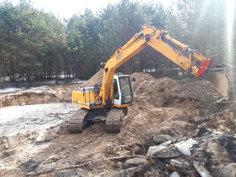 Usługi Stawy kopanie stawu koparka Long Reach 18m odmulanie staw