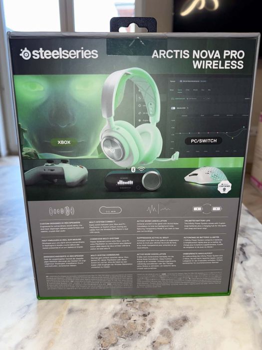 SteelSeries Arctis Nova Pro Wireless White – NOWE, zaplombowane - PC/laptop, Xbox Series X/S, Nintendo Switch, tablet/smartfon