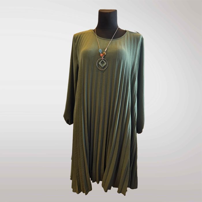 DUŻA! Sukienka Damska Plisowana Błękitny