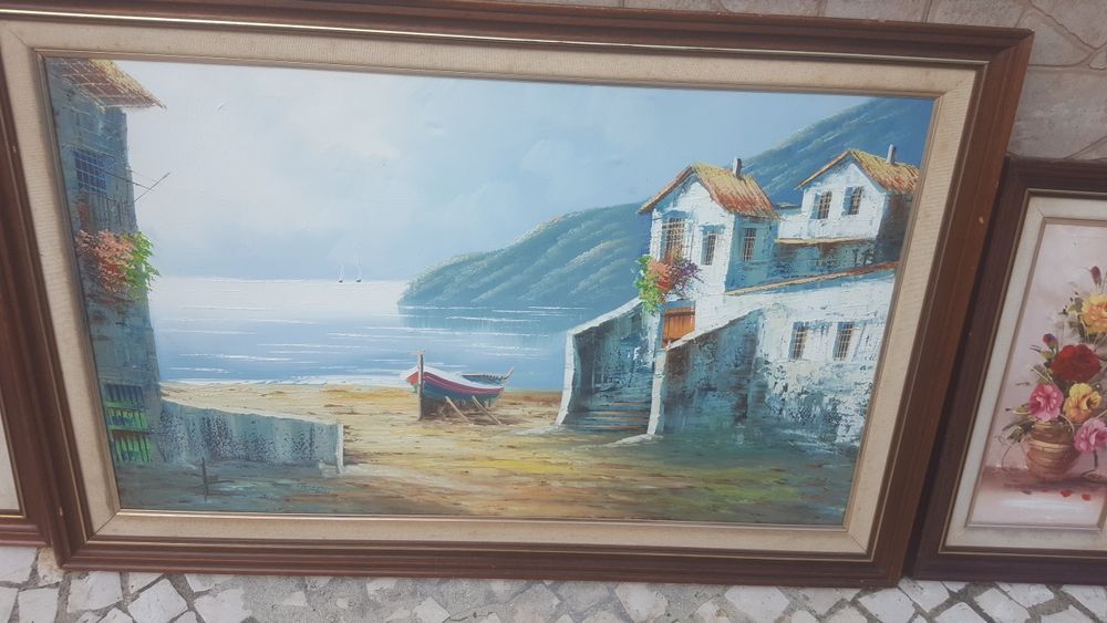 3 lindas pinturas a óleo em tela