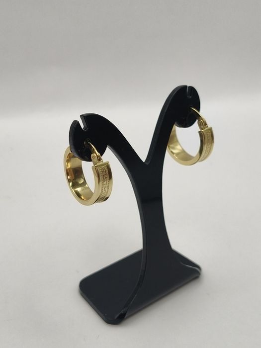 Złote Kolczyki Wzór Grecki Pr.585 Nowe Zapraszamy