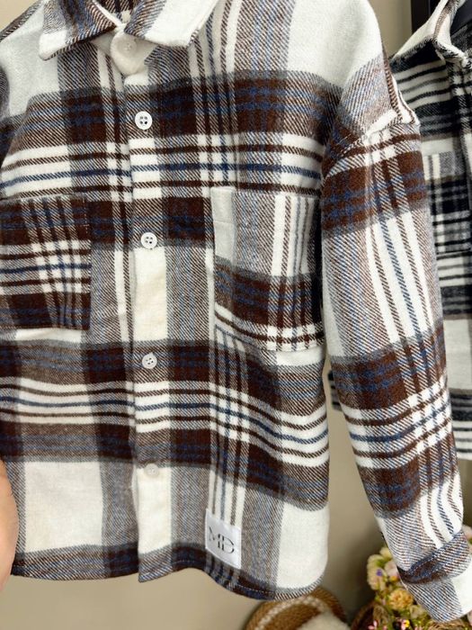 Рубашка в клітинку тепла розмір 2-3, 3-4, 4-5, 5-6, 7-8, 8-9