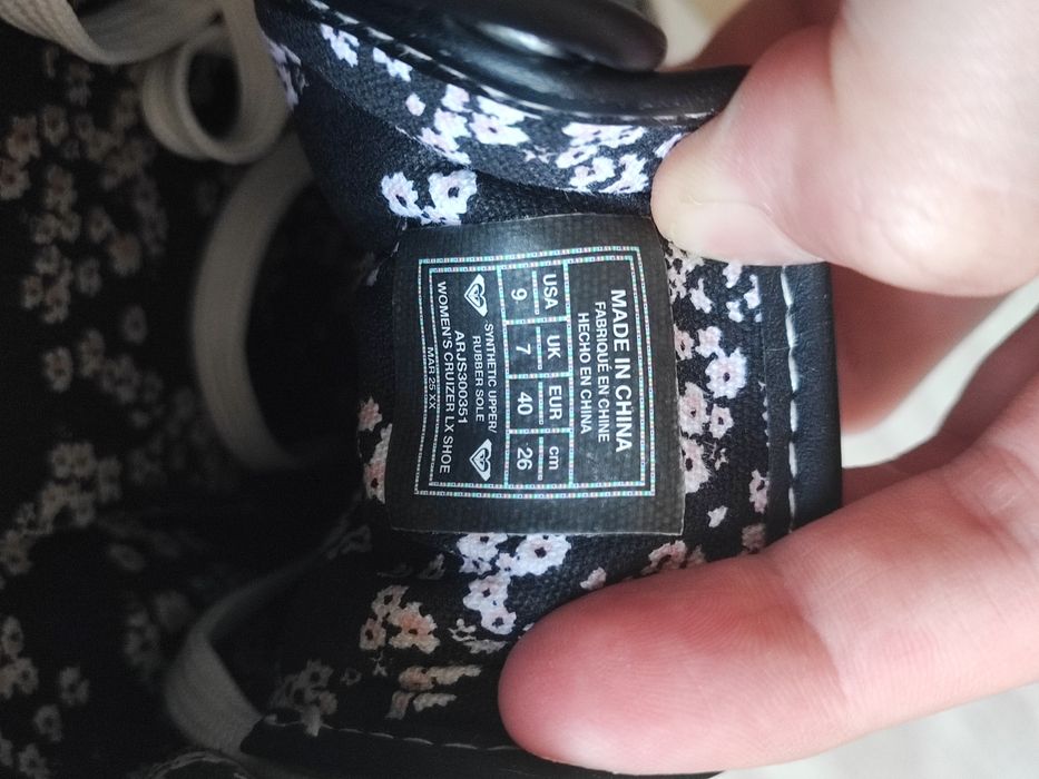 Roxy Cruizer czarne rozmiar 40 wkładka 26 cm niskie