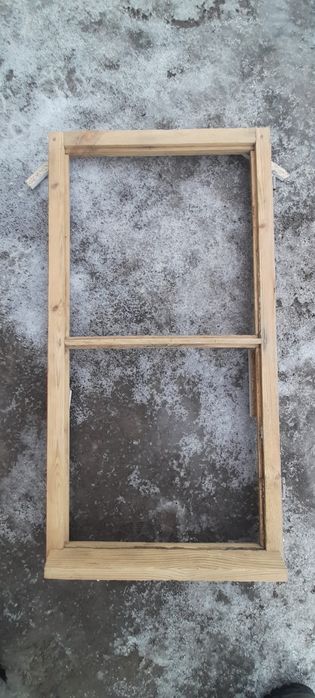 Okno ramy drewniane z 1940r. Lustro, obraz, loft czyste drewno