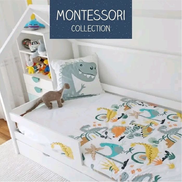 Cama de Criança Casinha baseada no método Montessori com colchão