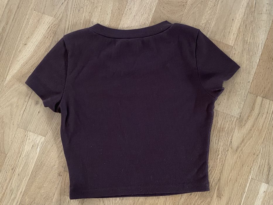 Bluzka brązowa z krótkim rękawem r.36