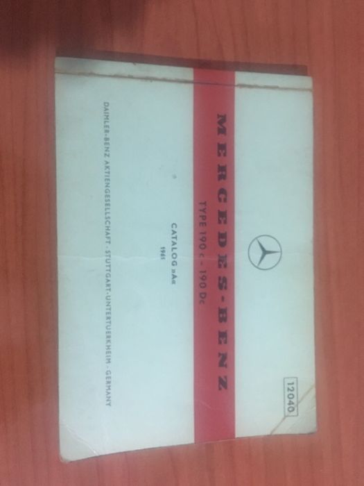 Mercedes 190E e 190D Catalgo Peças 1961