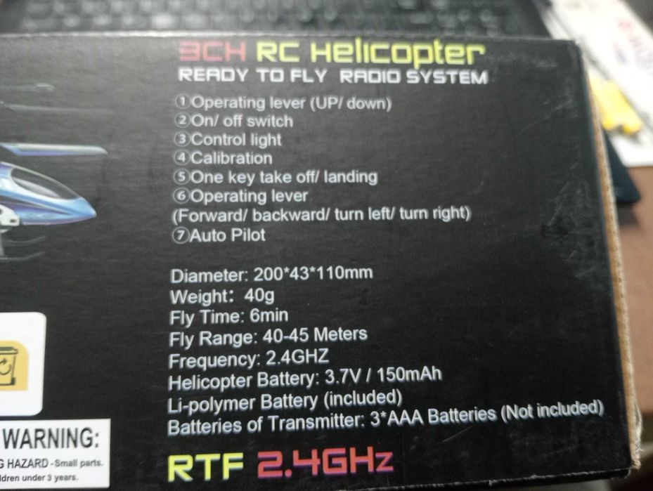 Título: Helicóptero R/C VATOS YD-927 (2.4GHz)–NOVO na Caixa+Suplentes