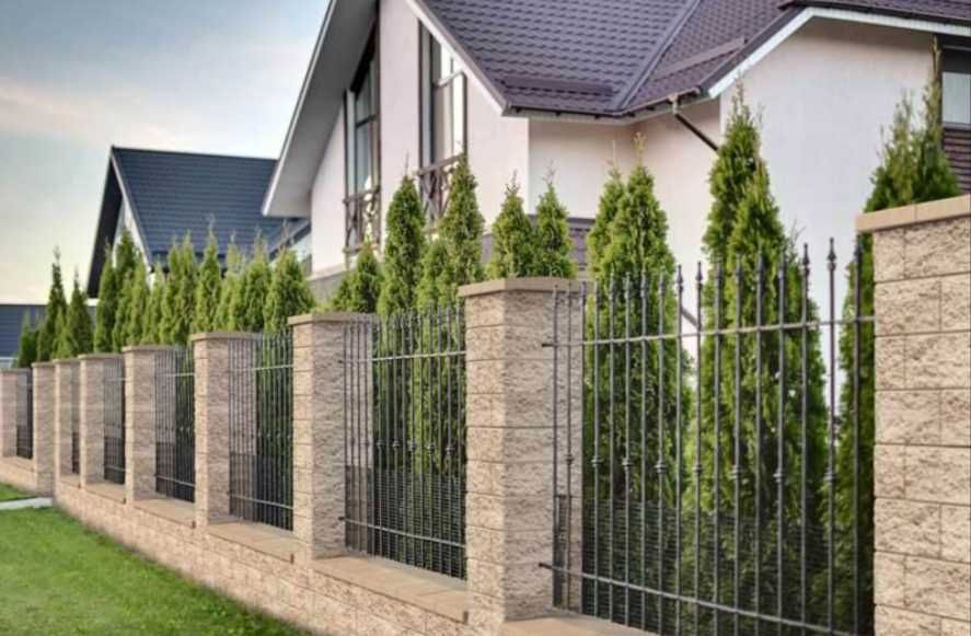 Ogrodzenie betonowe pustaki łupane beton structur pustak ogrodzeniowy