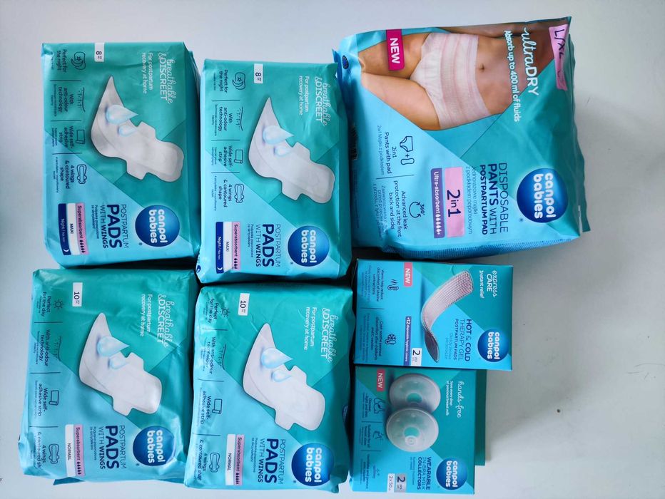 Wyprawka porodowa - majtki, podkłady, pieluchy