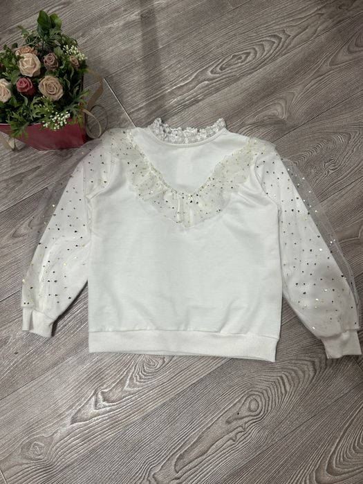 Біла святкова кофта, нарядная кофточка
