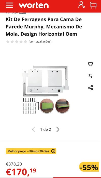 Kit De Ferragens Para Cama De Parede Murphy, Mecanismo De Mola