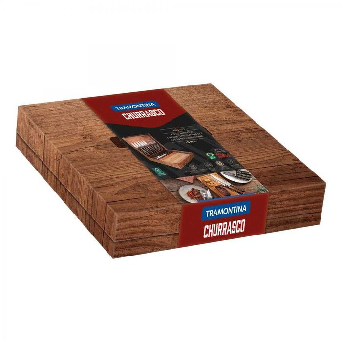 BRASIL - TRAMONTINA - Maleta 15 Peças Polywood Castanho – Kit Churrasco BBQ com 15 Pcs. (frete grátis para Portugal Continental)