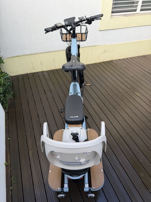 Bicicleta eletrica carga longtail decathlon