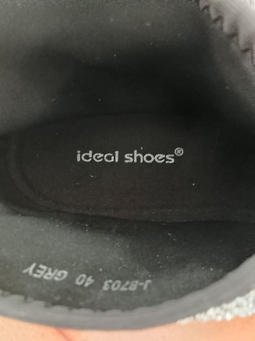 Wsuwane sneakersy skarpetkowe Ideal Shoes r. 40 – szare / srebro