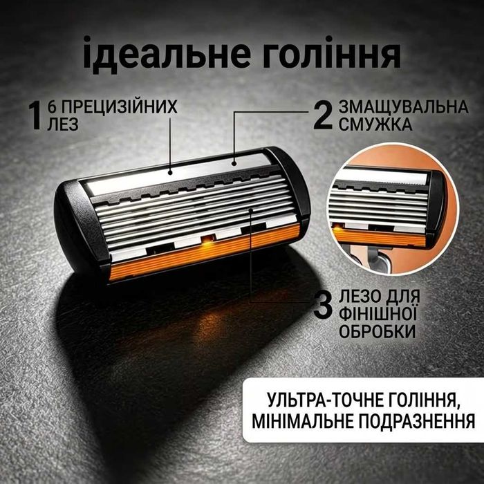 Станок + 12 змінних картриджів для гоління, крута альтернатива Gillette, якісне гоління