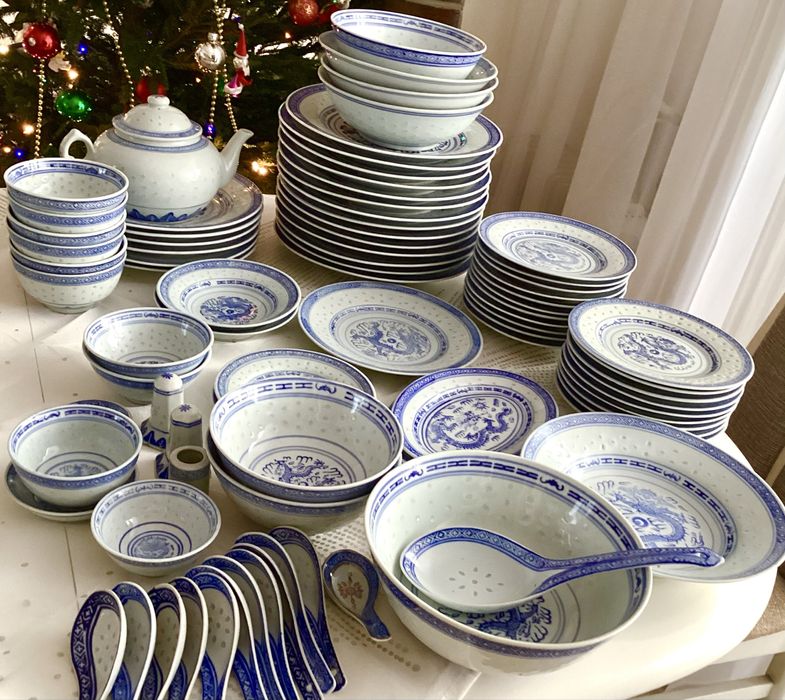 Chińska porcelana ryżowa zestaw obiadowy