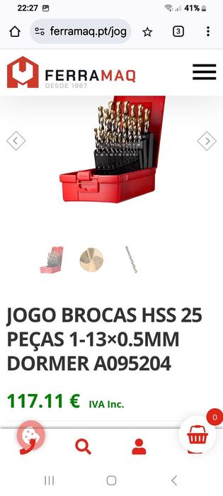 Jogo de brocas Dormer