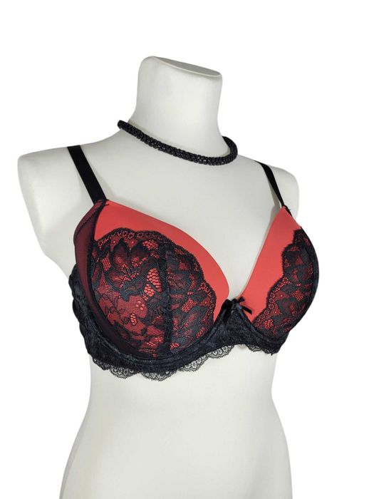 Nowy koronkowy czarny stanik biustonosz 85C bielizna damska BonPrix