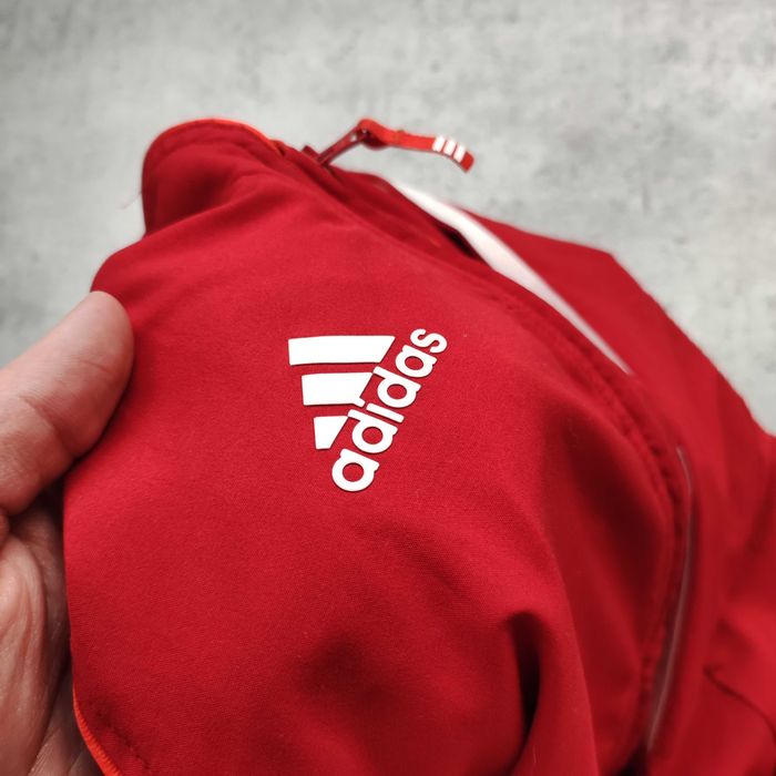 MĘSKA Bluza Rozpinana czerwona Małe Logo Suwak Trening ClimaCool Haft