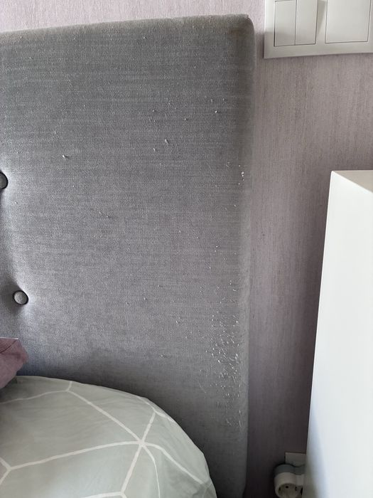 Cama, colchão, banqueta e tapete