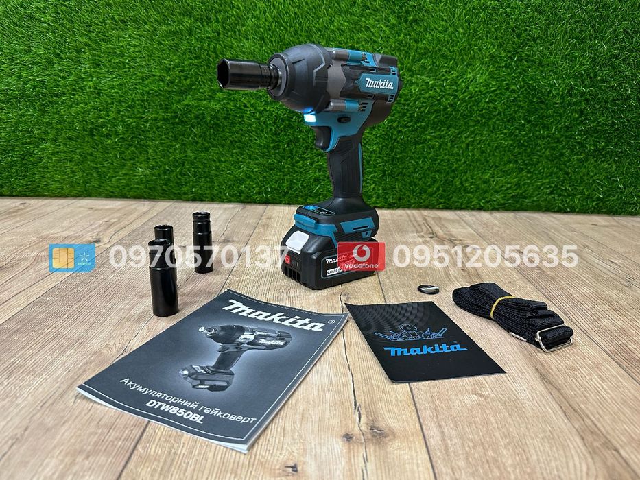 Makita 3в1 Набір Болгарка DGA504 Шуруповерт DHP485 Гайковерт DTW850BL