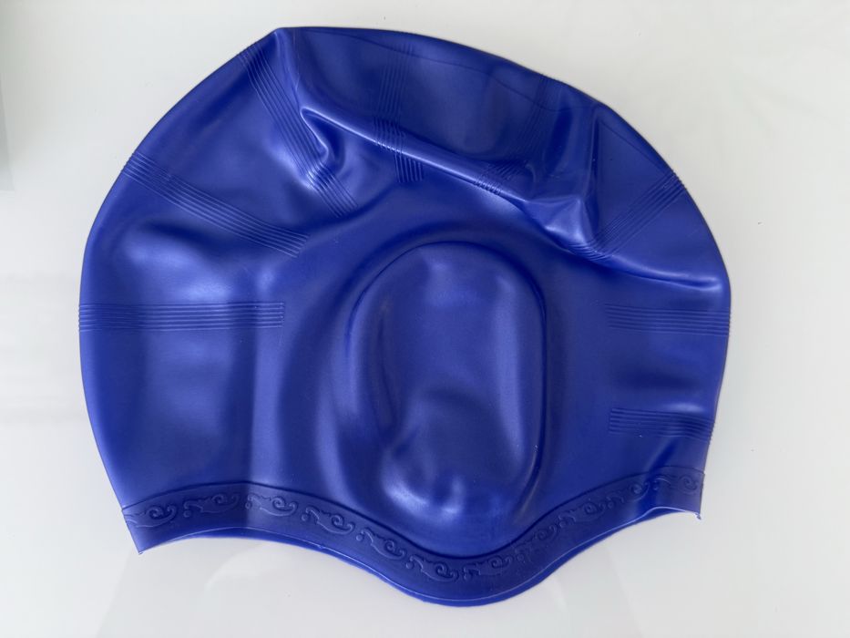 Nowy silikonowy czepek do pływania niebieski