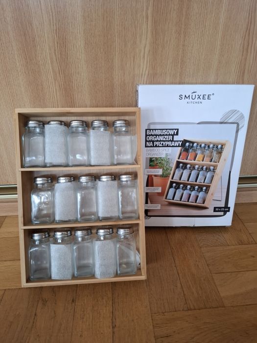 Bambusowy organizer, stojak na przyprawy.