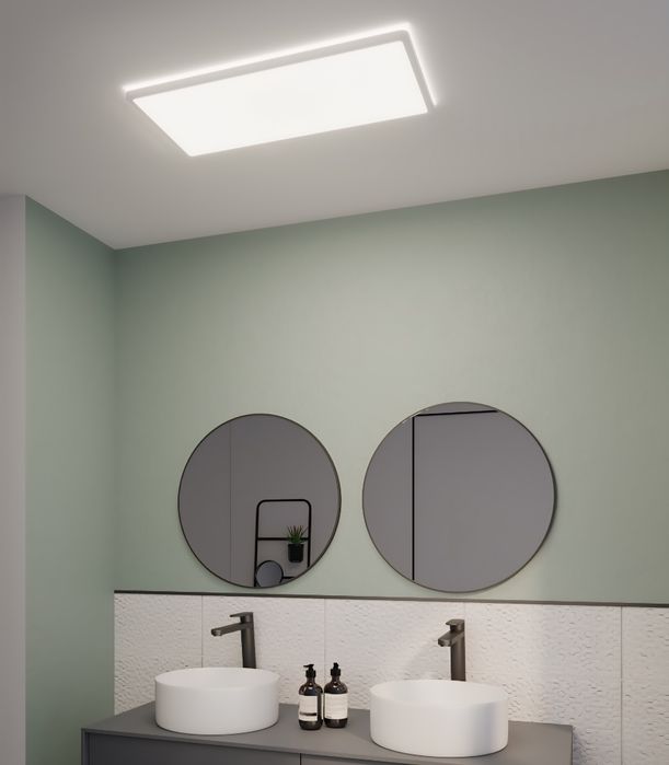 Candeeiro de teto com lâmpada led 3400lm 60x30cm branco