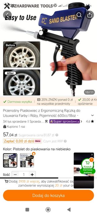 Pistolet do piaskowania