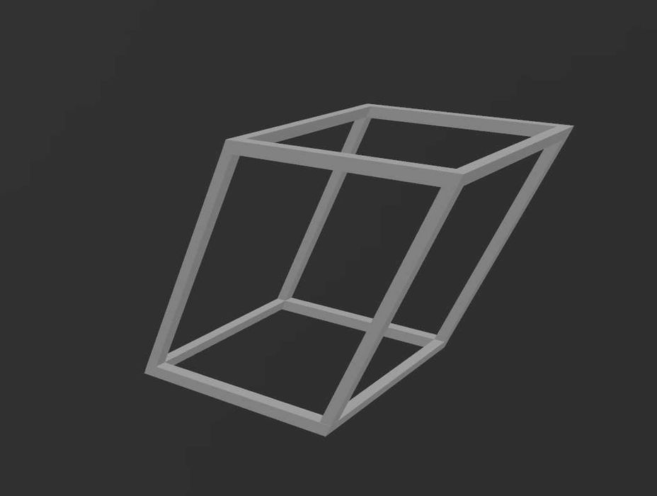 GRANIASTOSŁUP pochyły 13x13x14cm bryła FIGURA geometryczna