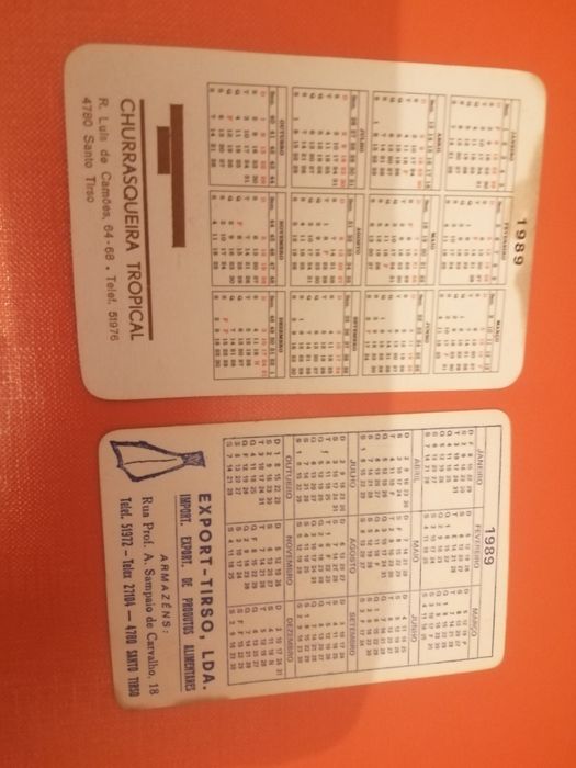 Calendários de bolso (1989) | Canecas decoradas