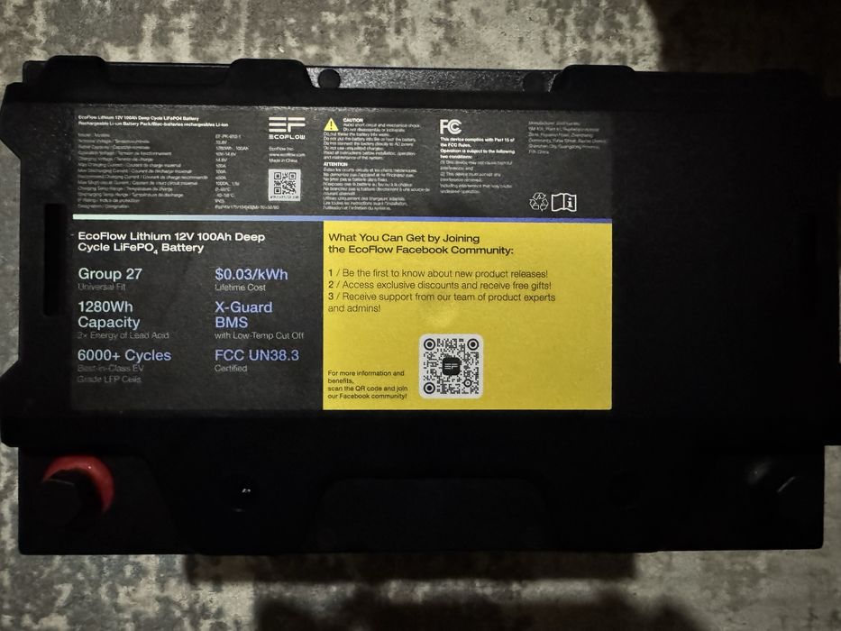 Акумулятор EcoFlow 12V 100Ah LiFePO4