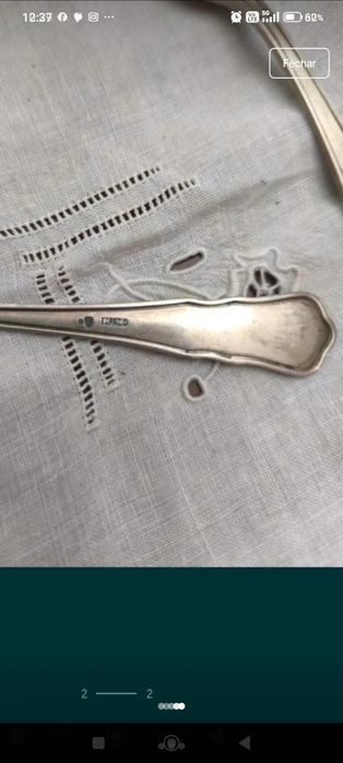 Colheres de prata escovada 21grs