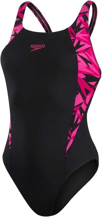 SPEEDO Damski Strój Kąpielowy Hyperboom Muscleback 32 Czarny-Róż
