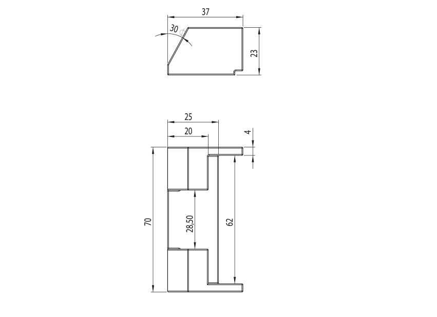 Zamek burty aluminiowej wpuszczany z zaczepem "T" i kieszenią