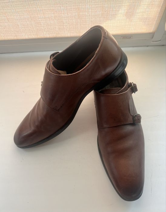 Классические мужские кожаные туфли монки (Англия).