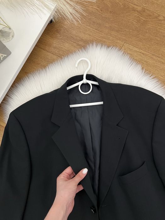 Чорний оверсайз піджак пиджак жакет блайзер вовна шерсть вовняний