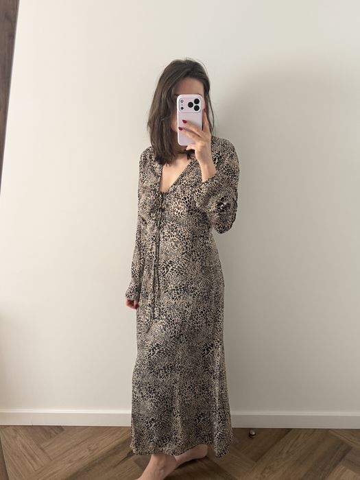 Mango sukienka panterka maxi S nowa z metką elegancka modna