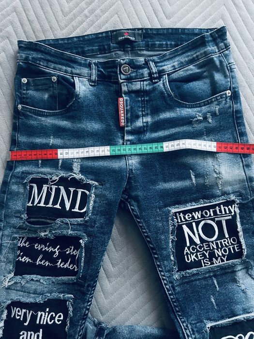Dsquared spodnie jeansowe grubsze granat