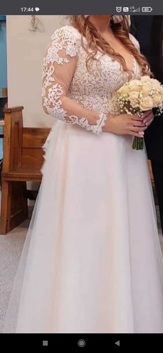 Suknia ślubna plus size 44-48, cena do negocjacji