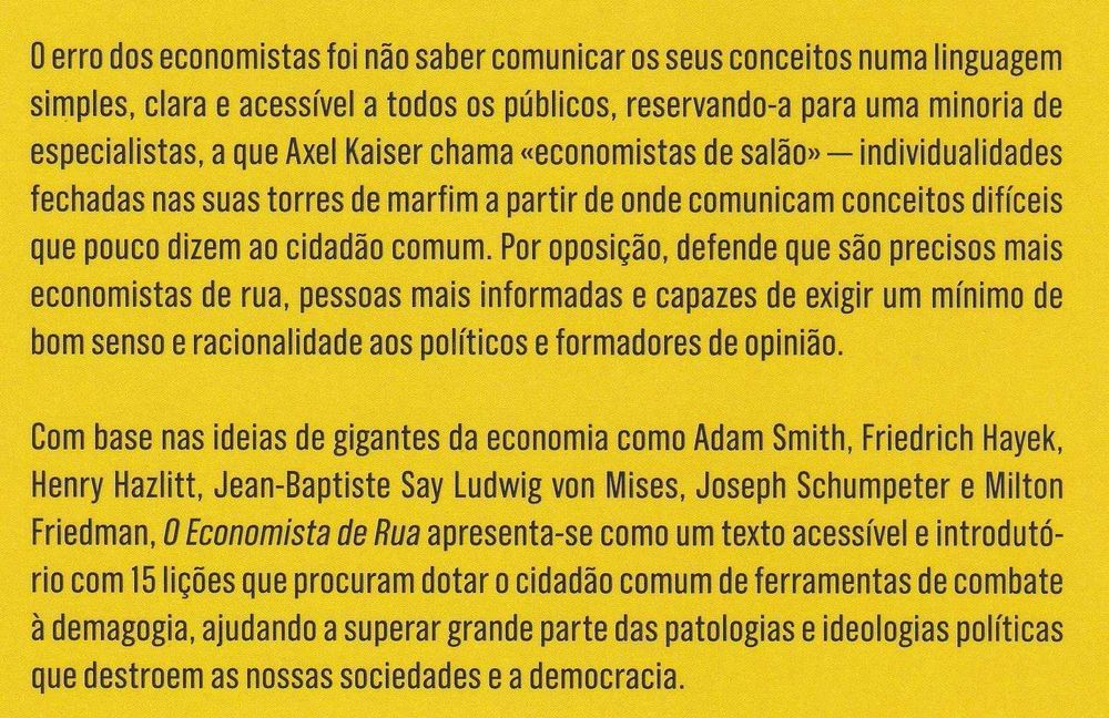 Livro O Economista de Rua de Axel Kaiser [Portes Grátis]