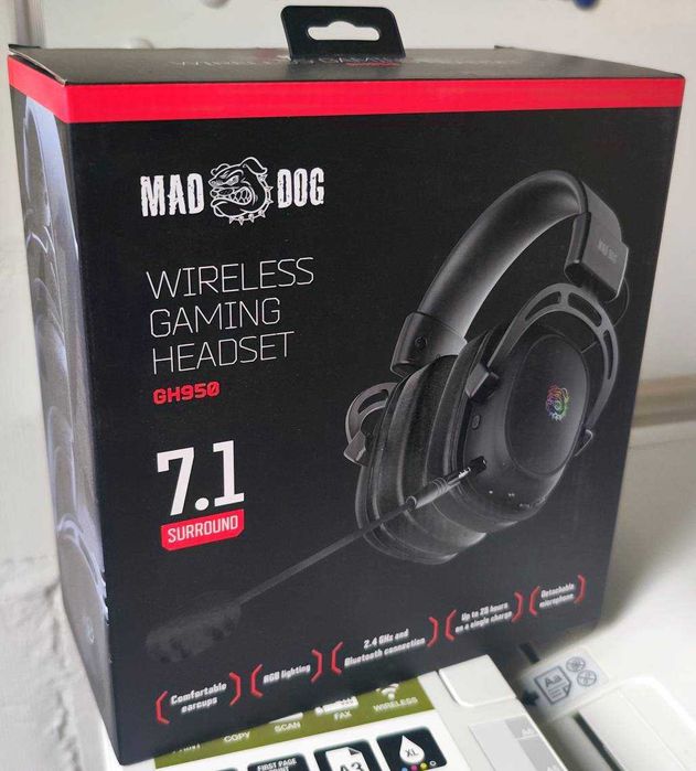 Słuchawki bezprzewodowe nauszne Mad Dog GH950 7.1 Bluetooth BT nowe