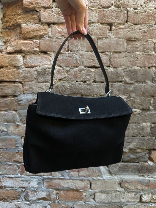 Сумка Balenciaga Rodeo Black Suede/Silver Hardware замша | чорна