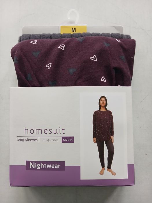 Damski komplet domowy piżama top i legginsy serca – Rozmiar M