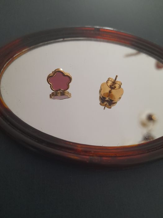 Brincos Flor Rosa Aço Inoxidável (NOVOS)